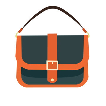 recommend clip art: Women's shoulder bag fashion vector illustration, isolated on white background, women sling bag icon, black brown ladies bag clip art image