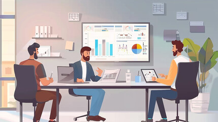 Diverse Modern Office Businessman Leading Meeting