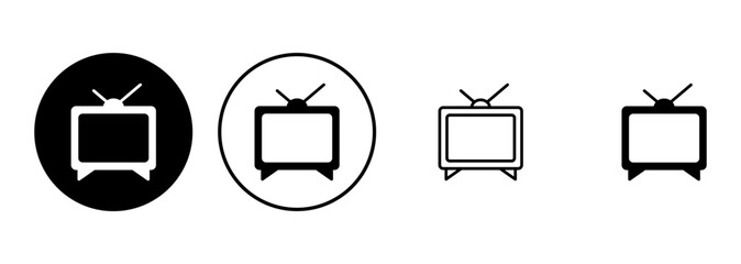 Tv icon set. television icon vector