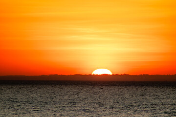 sunset over the lake