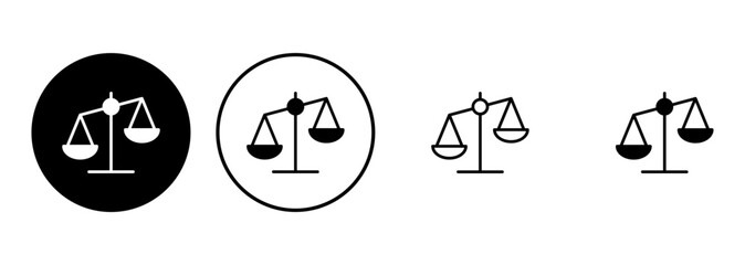 Scales icon set . Law scale icon. Justice sign