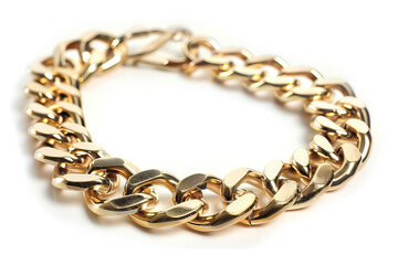 Obraz premium Luxurious gold and silver chain bracelet elegantly displayed on a white background, symbolizing sophistication and style.