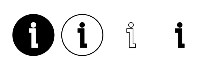Info sign icon set. about us icon vector. Faq icon