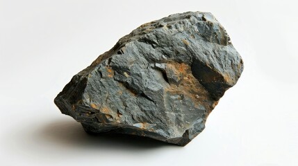 Magnetite rock against white backdrop