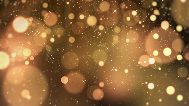 abstract background with gold particles and circles