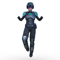 サイバーウーマン　3DCGレンダリング