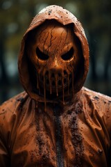 halloween pumpkin with bats and pumpkin, halloween background, generative ai