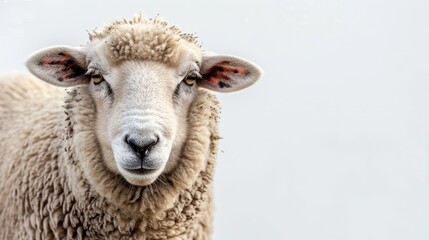 Obraz premium Sheep against a white backdrop