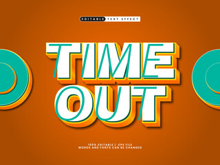 time out editable text effect in simple and modern text style