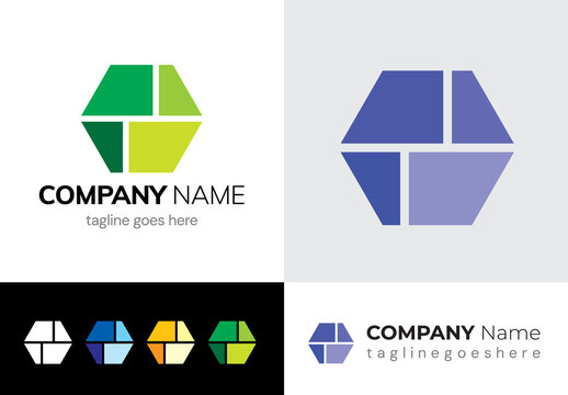 Hexagon Clean Logo Design Concept Template