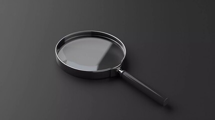 Very beautiful 3D Object Magnifying Glass Black back white