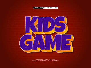 kids game editable text effect in game and kids text style