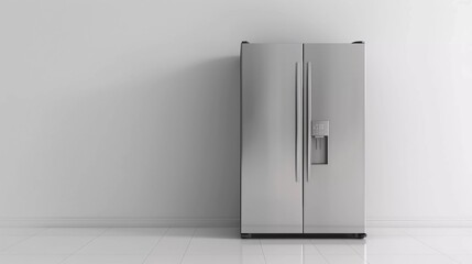 Very nice 3D Object Modern Double Door Fridge white background