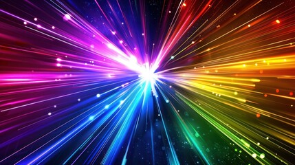 Fototapeta premium Abstract Rainbow Light Burst with Glitter