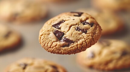 Close-up of chocolate chip cookie.