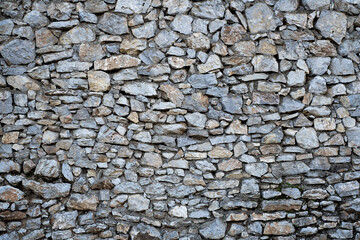 Detail of a traditional dry stone masonry 