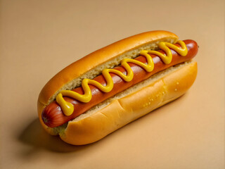 hot dog with mustard