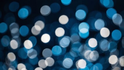 Blue and white bokeh lights against a dark background