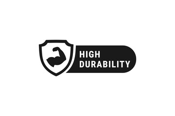 Durability label or high durability label vector isolated. Best high durability label for product, websites, packaging design element and more.