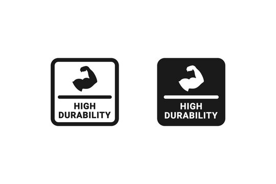High Durability label or high durability sign vector isolated. Best high durability label for product, websites, packaging design element and more.