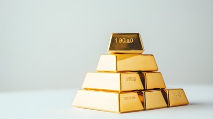 Gold bullion, illustration isolated on white