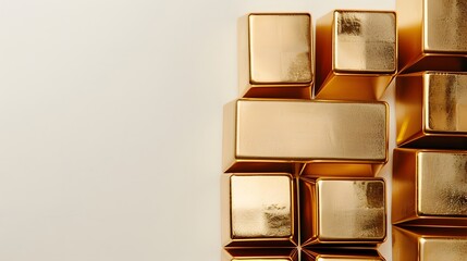 Gold bullion, illustration isolated on white