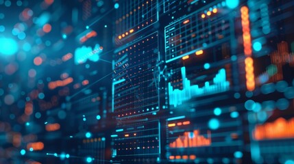 Fototapeta premium Implement data analytics tools and platforms to streamline data processing and gain real-time insights.