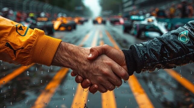Handshake Between Two Drivers After a Race