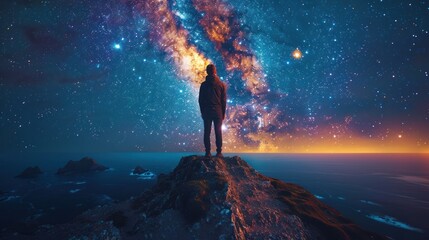 Fototapeta premium Milky Way Above The Ocean