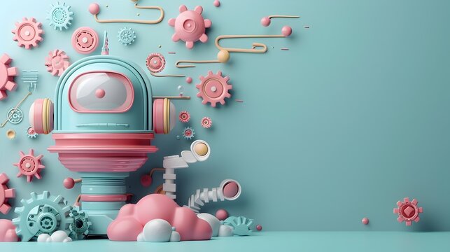 Marketing Automation and AI-Driven Customer Engagement Concept with 3D Geometric