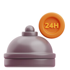 3D 24 Hours Restaurant Isolated Illustration Render