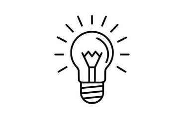 Idea black icon isolated on white background. Vector illustration.