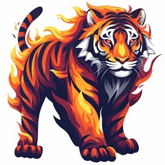 Fiery Tiger Illustration