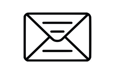 Inbox black icon isolated on white background. Vector illustration.