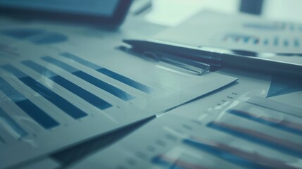 Graphs and charts depict strong business growth in this financial analysis concept image