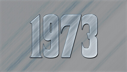 3D Glass effect number design of 1973, glassy background.