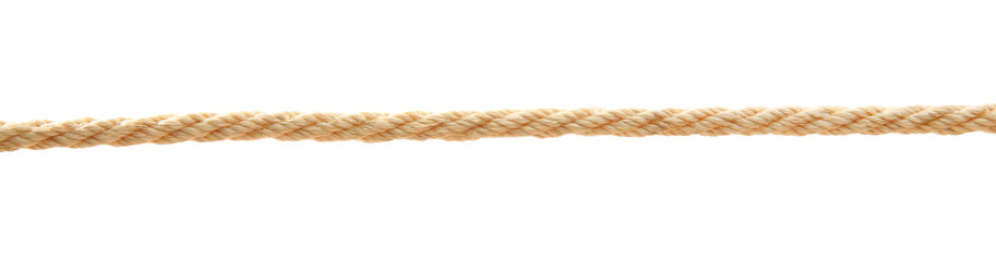 Hemp rope on white background. Organic material