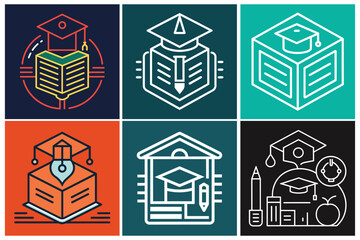 Obraz premium Education logo symbol of education concept for company vector art illustration