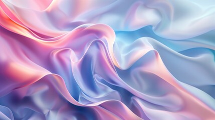 Obraz premium Abstract background with flowing, iridescent fabric in shades of pink, blue, and purple.