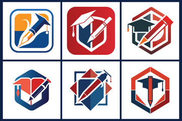 Education logo symbol of education concept for company vector art illustration