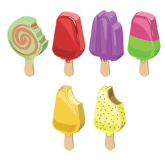ice cream set vector illustration