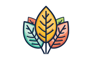 Leaves icon isolated on white background. Beautiful color leaves icon.