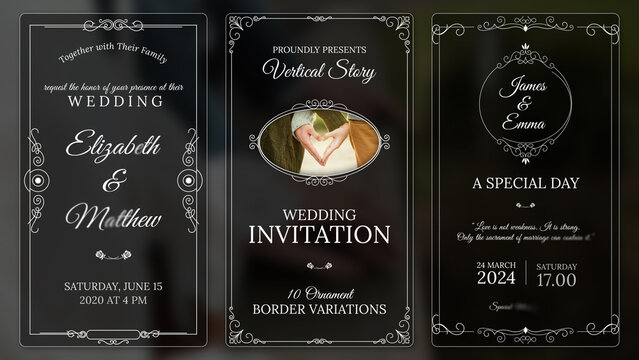 Vertical Wedding Invitation 