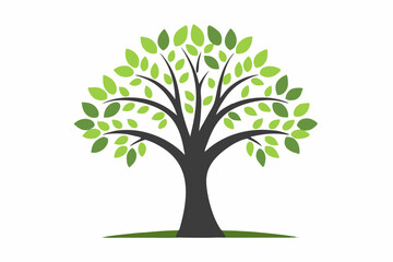 Obraz premium A vibrant vector illustration of a lush green tree with intricate branches and leaves, perfect for nature-themed designs and Eco-friendly projects.