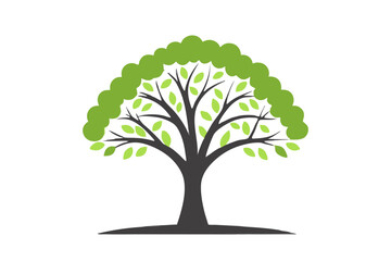 A vibrant vector illustration of a lush green tree with intricate branches and leaves, perfect for nature-themed designs and Eco-friendly projects.