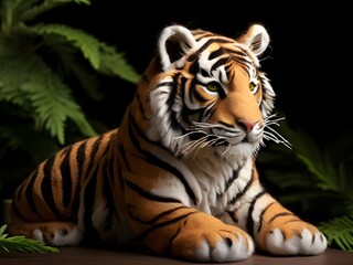 Obraz premium 양모펠트로 만든 호랑이