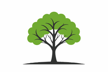  A vibrant vector illustration of a lush green tree with intricate branches and leaves, perfect for nature-themed designs and Eco-friendly projects.