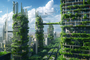 Obraz premium Green sustainable futuristic city