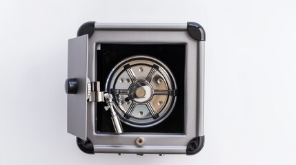 Secure and empty safe deposit box offers a safe and protected storage solution for valuables