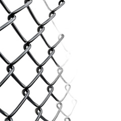 Naklejka premium A black and white photo of a chain link fence with a white background